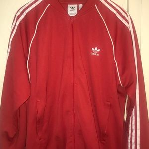Adidas red sweatsuit top